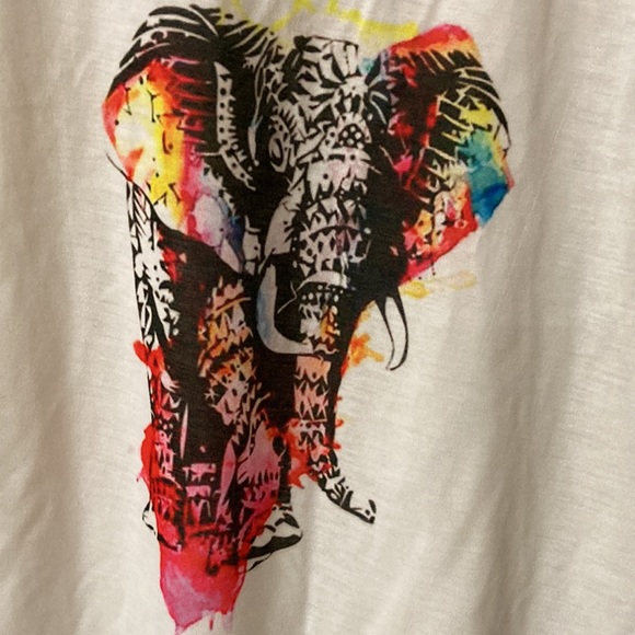 N&P My Positive Vibes Tank Top Handmade Thailand White w/Colorful Design Size M - Picture 2 of 6